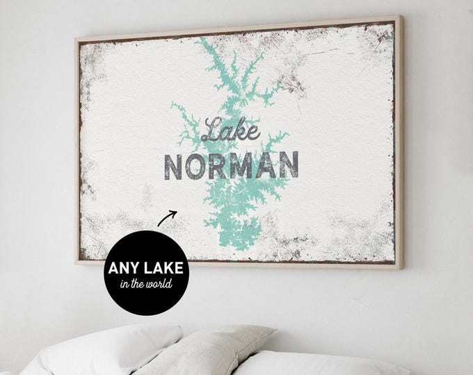 Custom Lake House Sign: Vintage Style, Large Framed Canvas