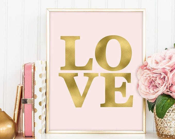 Philadelphia LOVE Sign Print | Golden Blush Nursery Decor (Digital Download)