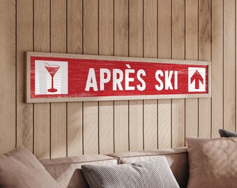 Custom Ski Trail Arrow Sign – Personalized Ski Lodge Wall Decor