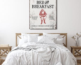 Saint Nick Bed & Breakfast Sign: Vintage Farmhouse Christmas Decor