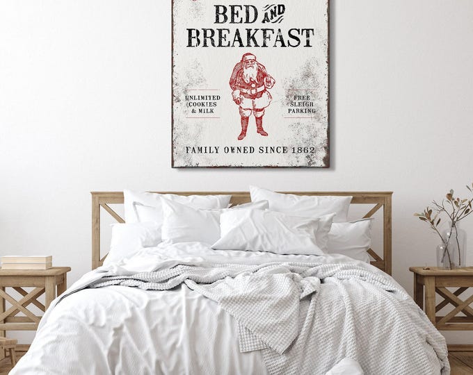 Saint Nick Bed & Breakfast Sign: Vintage Farmhouse Christmas Decor