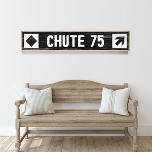 Custom Ski Trail Sign, Black Diamond Ski, Ski Lodge Decor, Personalized Gift, Expert Skier Wall Art, Rustic Cabin Style