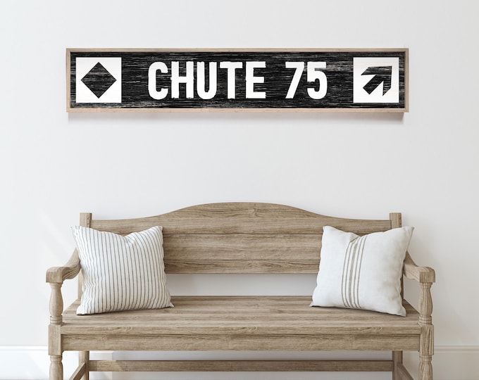 Custom Ski Trail Name Sign, Black Diamond Ski Trail Canvas Print, Gift for Ski Family, Can be personalized, Gift for Expert Skier {stn}
