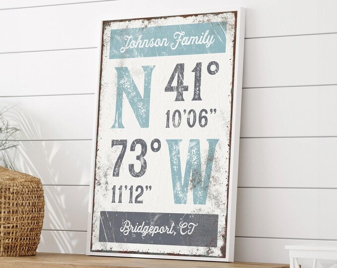 Coordinates Plaque: Personalized Latitude & Longitude (Slate or Canvas)