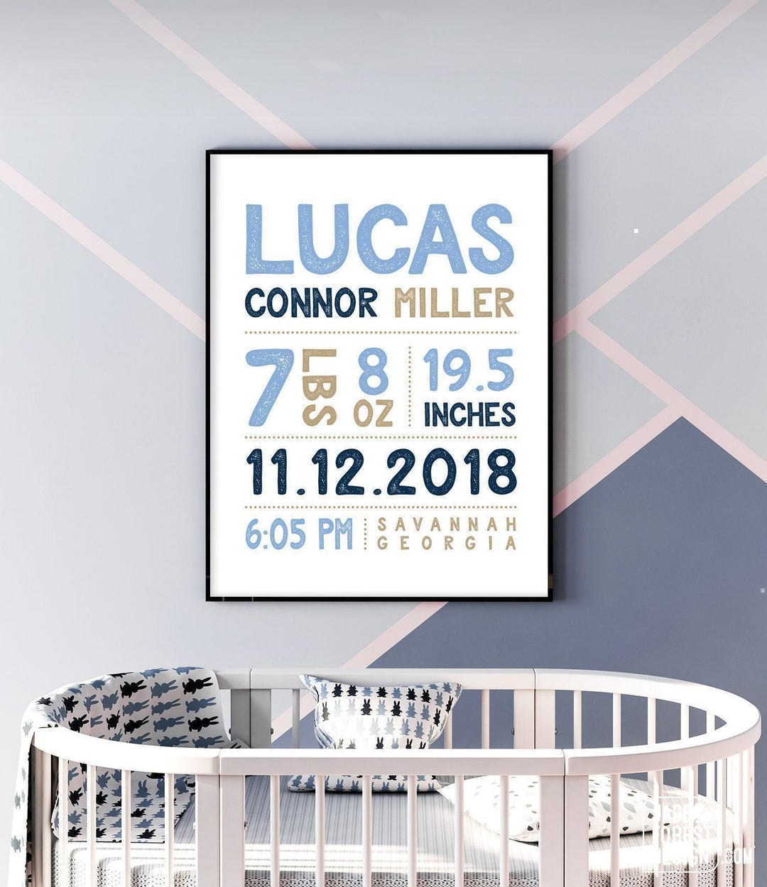 Baby Stats. Sign Square Custom Baby Birth Stats Sign - Navy Nursery Name Wall Art - Etsy Australia