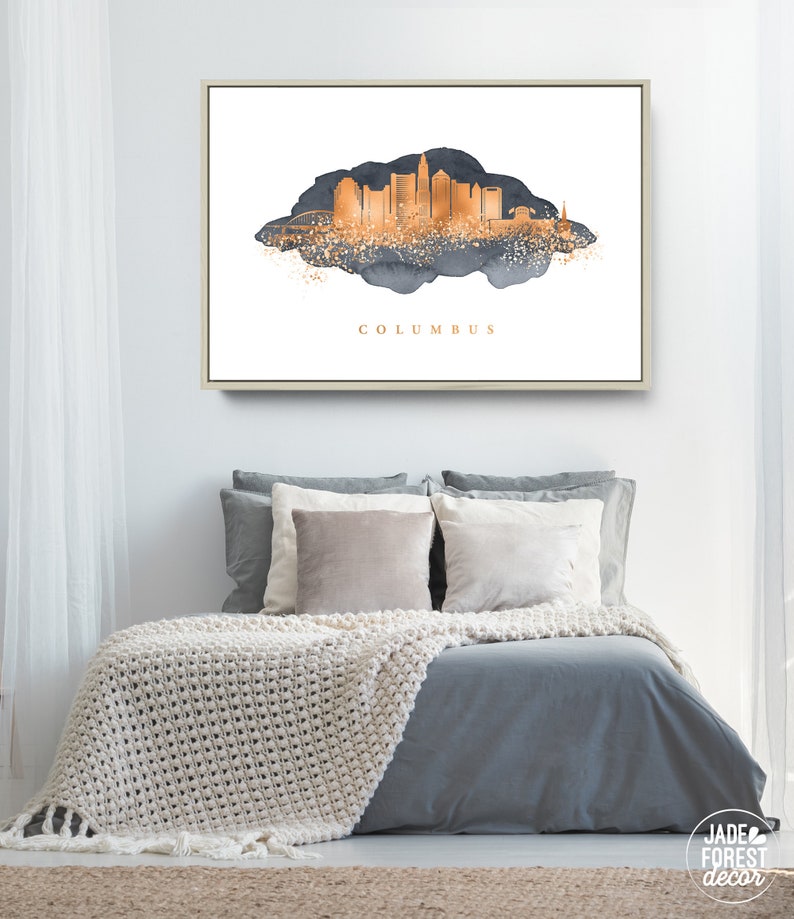 LAS VEGAS SKYLINE Sign Custom Large Framed Canvas Art Etsy