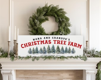 Personalized Christmas Tree Farm Sign: Rustic Holiday Mantle Decor