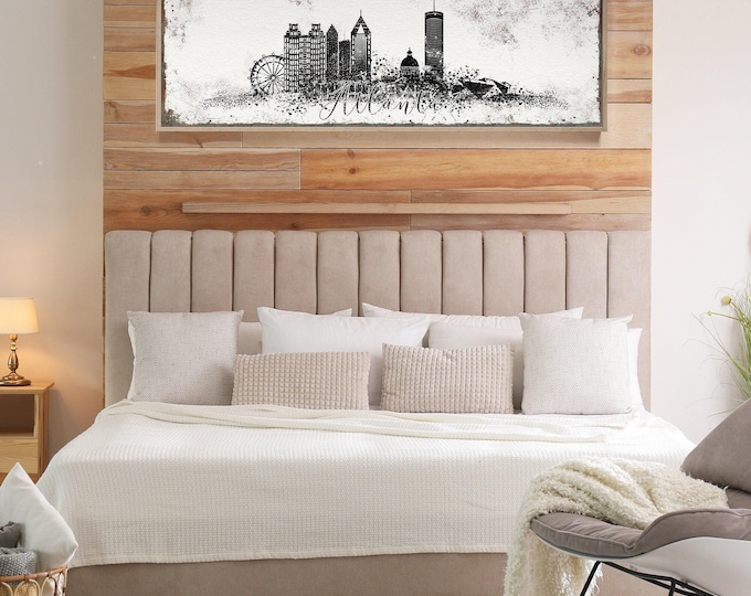 Atlanta Cityscape Print: Modern Farmhouse Decor (Custom Sizes & Frames)