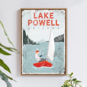 Personalized Gift, Lake House Decor, Vintage Wall Art, Custom Nautical Sign, Retro Sailboat Print, Unique Lake Home Decoration, Gift Idea