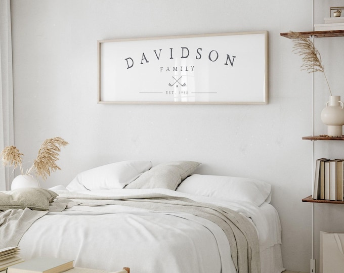 Family Name Wall Sign: Custom Golf Icon - Slate Gray Canvas