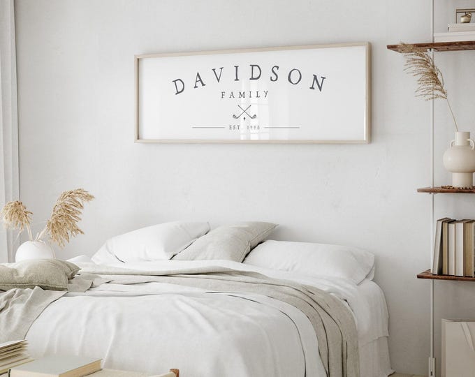 Family Name Wall Sign: Custom Golf Icon - Slate Gray Canvas