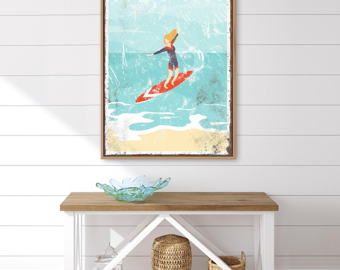 Personalized Beach Sign, Vintage Costa Rica Style (Custom Text & Colors)