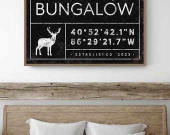 Personalized Family Name Sign: Rustic Buck Deer - Modern Farmhouse