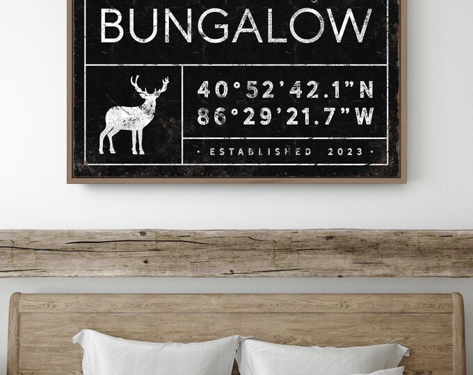 Personalized Family Name Sign: Rustic Buck Deer - Modern Farmhouse