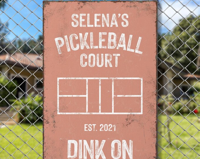Pickleball Court Sign: Personalized Design - Aluminum or Canvas