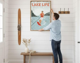 Lake Life Poster: Custom Water Ski Art (Canvas, Paper, or Aluminum)