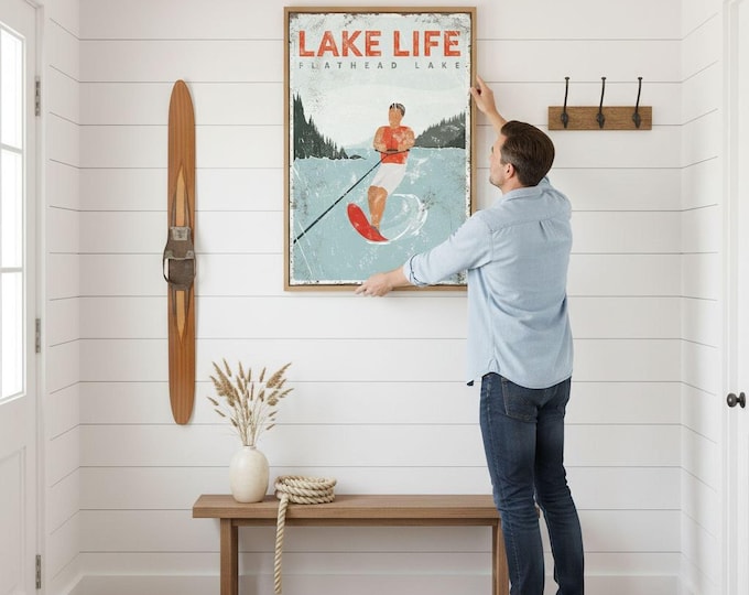 Lake Life Poster: Custom Water Ski Art (Canvas, Paper, or Aluminum)