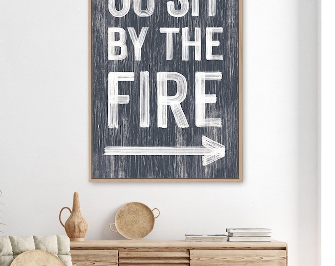 Hale Navy Wall Art Sign: Rustic Blue Gray Canvas, Farmhouse Style