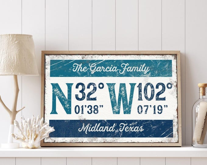 Coordinates Wall Art: Navy Blue Nautical Print - Rustic Canvas