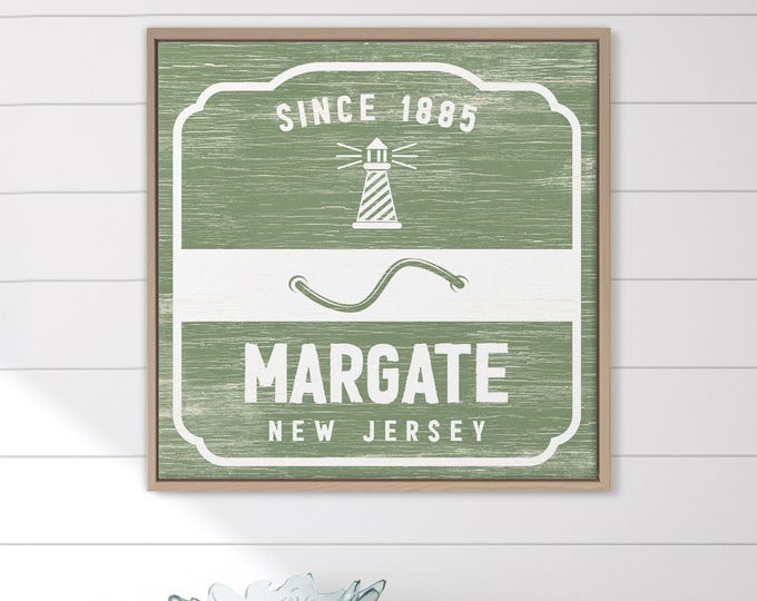 Custom Retro Beach Badge Sign - Jersey Shore Wall Decor