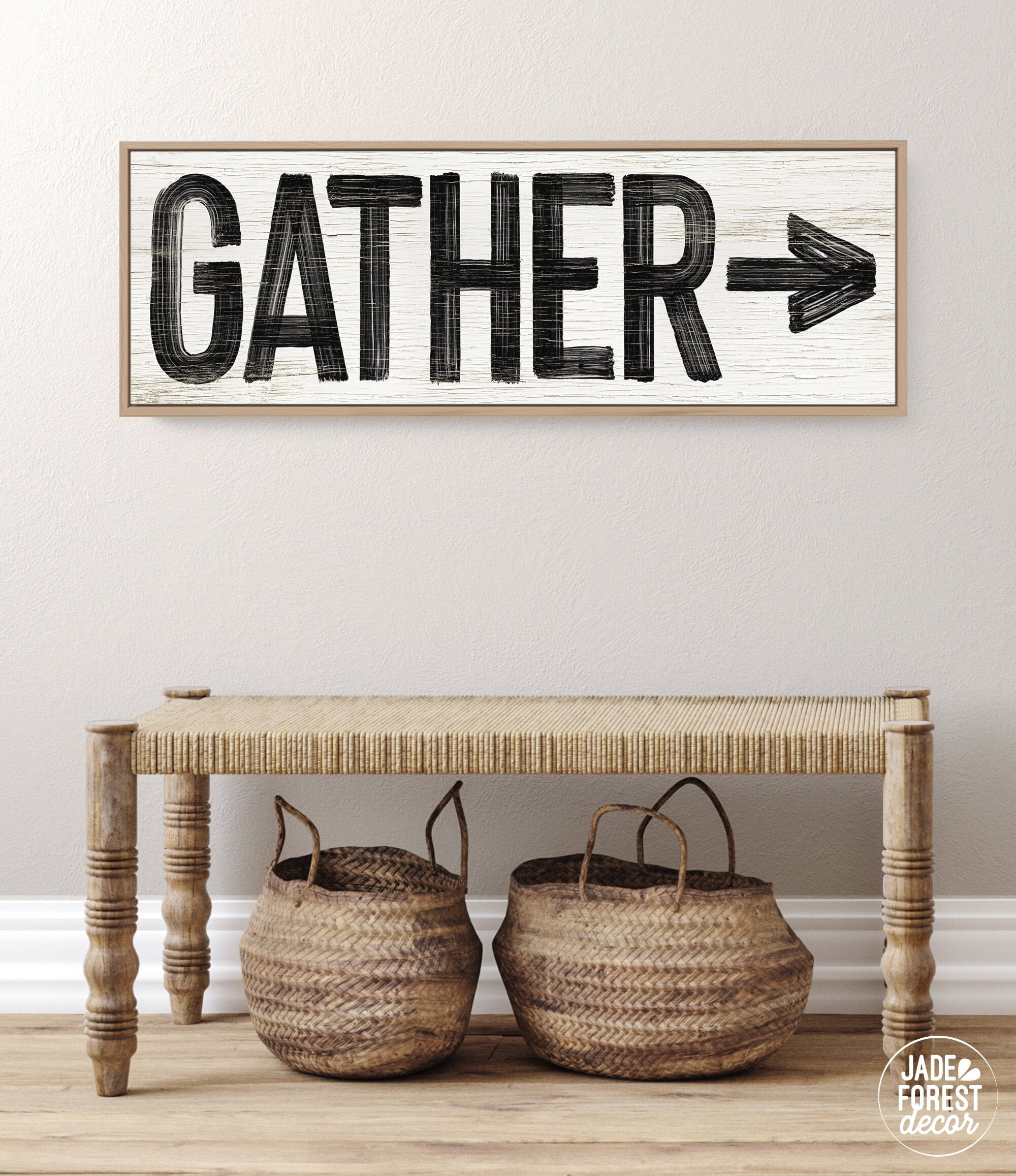 Vintage Faux Wood Canvas Wall Sign