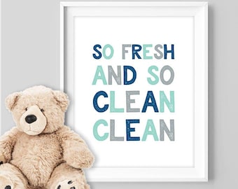 so fresh and so clean clean poster / tribal wall art print DIY / NAVY MINT nursery poster, bedroom wall print▷ digital printable poster jpeg