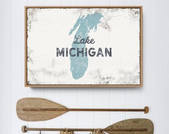 Custom Lake Wall Art Print - Vintage Boho Coastal Decor