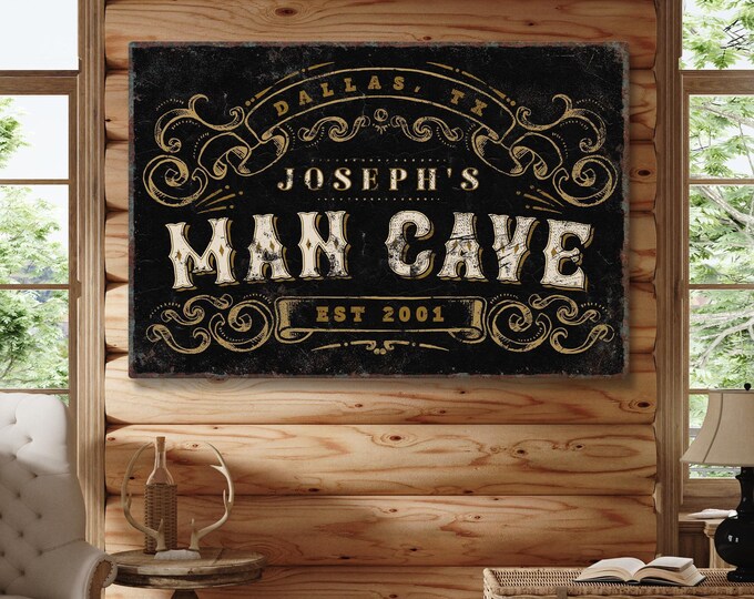 Personalized Man Cave Sign: Custom Basement Bar Wall Decor