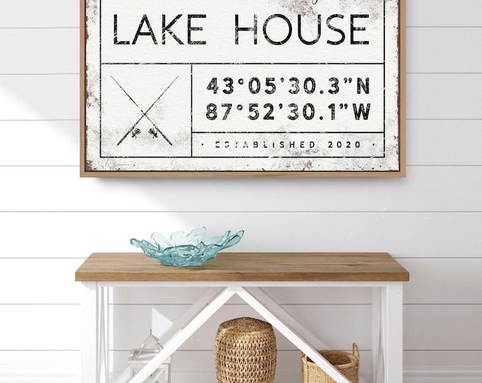 Black Lake Art, Lake House Sign, Lake House Artwork