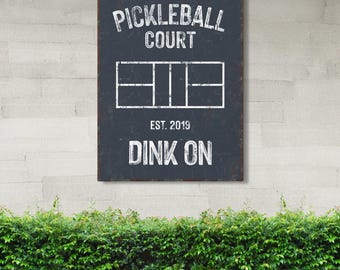 Pickleball Wall Sign: Personalized Court Decor (Multiple Colors & Sizes)