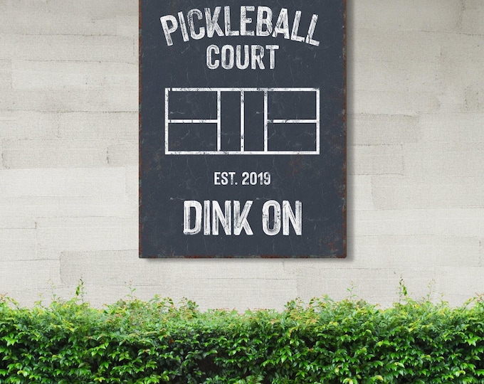 Pickleball Wall Sign: Personalized Court Decor (Multiple Colors & Sizes)