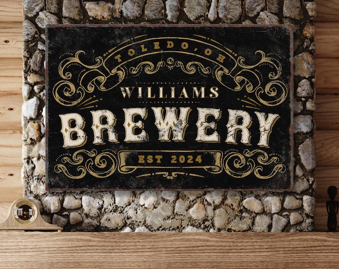 Personalized Basement Bar Sign, Large Basement Bar Sign, Brewery Wall Decor, Wall Art Rec Room, Man Cave Gift for Him, Lower Level Wall Art