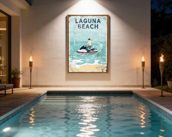 Jetski Canvas Print: Custom Ocean Sports Sign (Framed or Unframed)