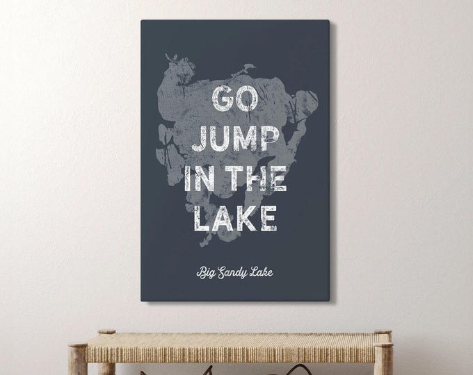 Rustic Lakehouse Wall Sign, Vintage Style (Custom Lake Name, Multiple Sizes)