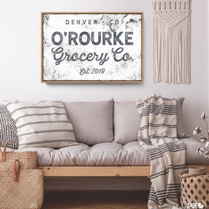 Custom Last Name Sign Modern Farmhouse, Rustic Vintage Decor ...