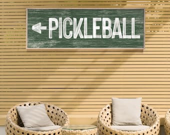 Pickleball Sign: Rustic Vintage Style (Custom Text and Arrow)