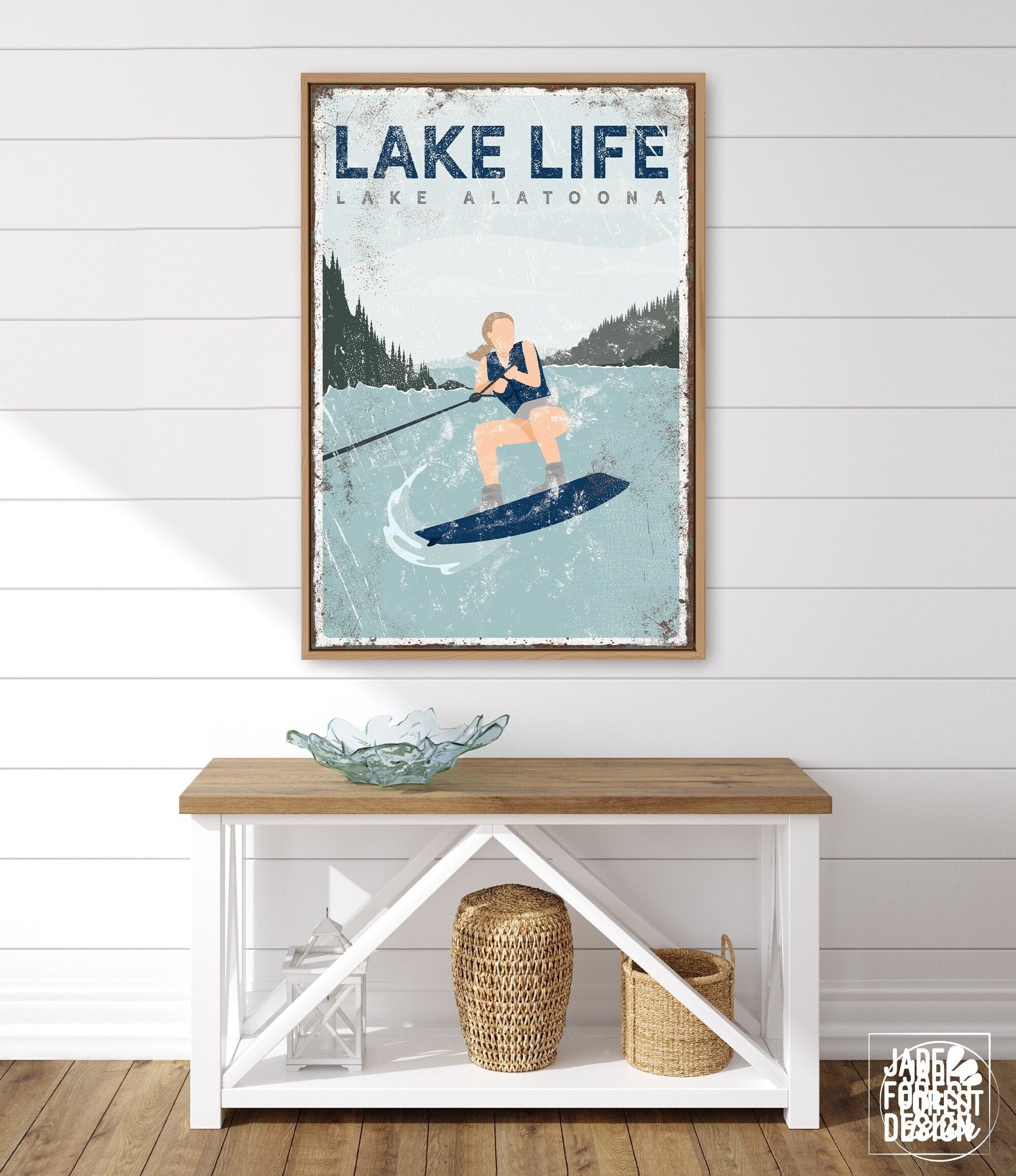 wall hanging wakeboard sign wakeboarder sign 