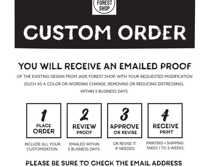 Custom Order for JADE FOREST SHOP {C}