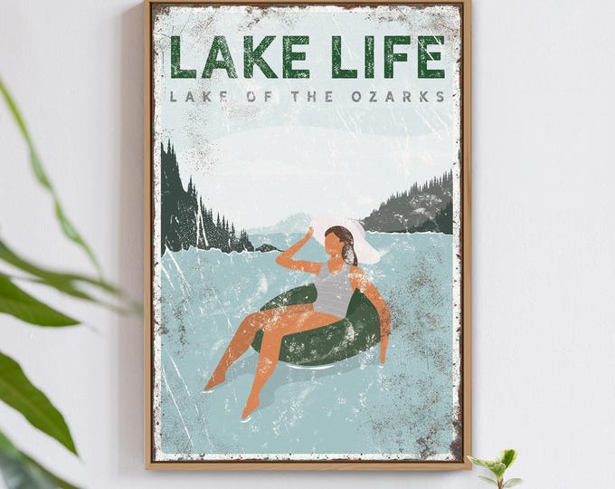 Retro Lake Sign: Personalized Lake of the Ozarks Print