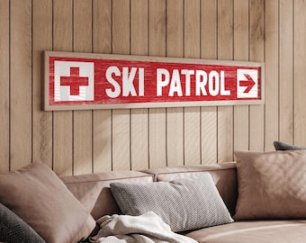 Custom Ski Trail Sign: Personalized Vintage Red Wood Style
