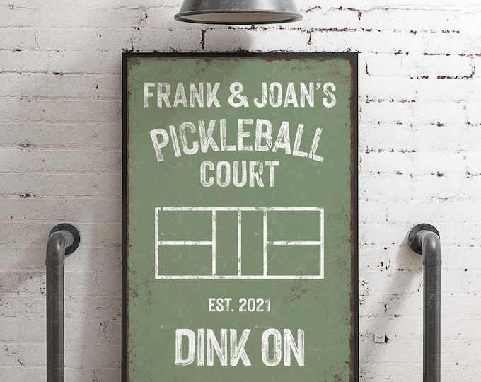 Custom Pickleball Court Sign - Family Name, Established Year