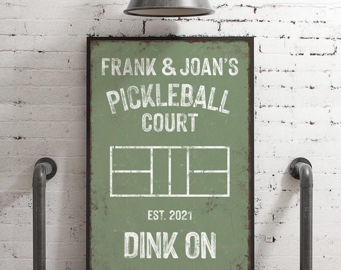 Custom Pickleball Court Sign - Family Name, Established Year