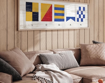 Custom Sailing Flags Sign - Personalized Nautical Wall Decor