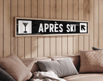 Ski Trail Sign, Personalized Vintage Style (Canvas, Paper, Aluminum)