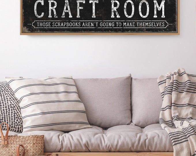 Rustic Craft Room Sign - Personalized Black Farmhouse Wall Decor