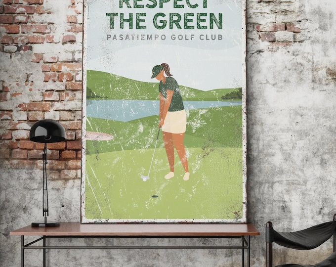 custom GOLF gift for Mom, green golfing print, mothers day golf gift, personalized golf gift for her, vintage Pasatiempo golfing art {vpg}