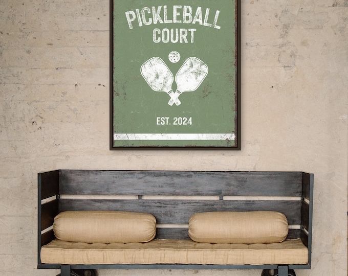 Personalized Pickleball Court Sign - Custom Name with Paddles Design