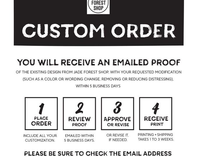 Custom Order for JADE FOREST SHOP {C}