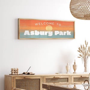 Welcome Sign: Jersey Shore Sunset Art (Custom Sizes and Frames)