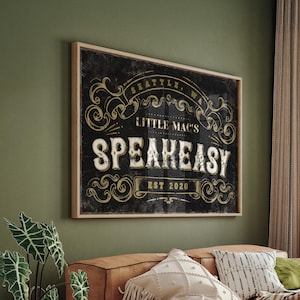 Custom Speakeasy Bar Sign, Custom Wall Large Decor, Rustic Home Bar Sign, Custom Family Name Sign, Home Bar Gift Ideas, Man Cave Gift Idea